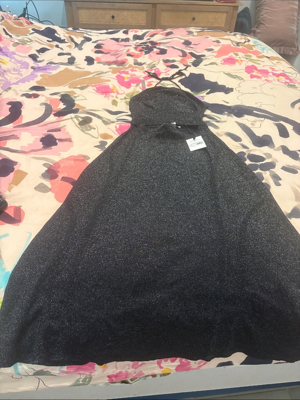 NWT Solace London Aya Dress Blackout Metallic Black Size 8 $328
